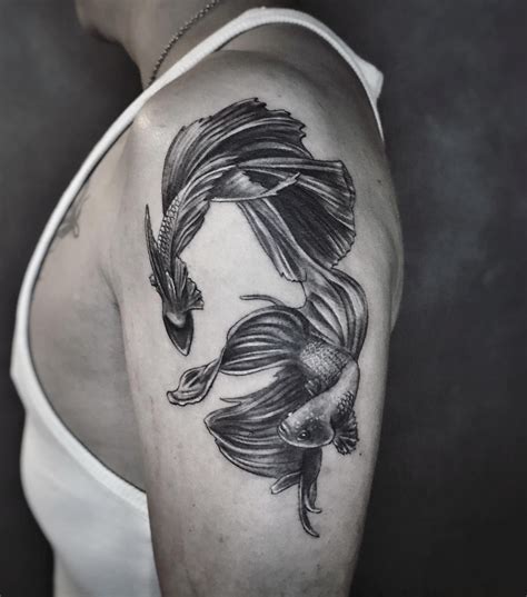 betta fish tattoo|Cute And Adorable Betta Fish Tattoo Ideas.